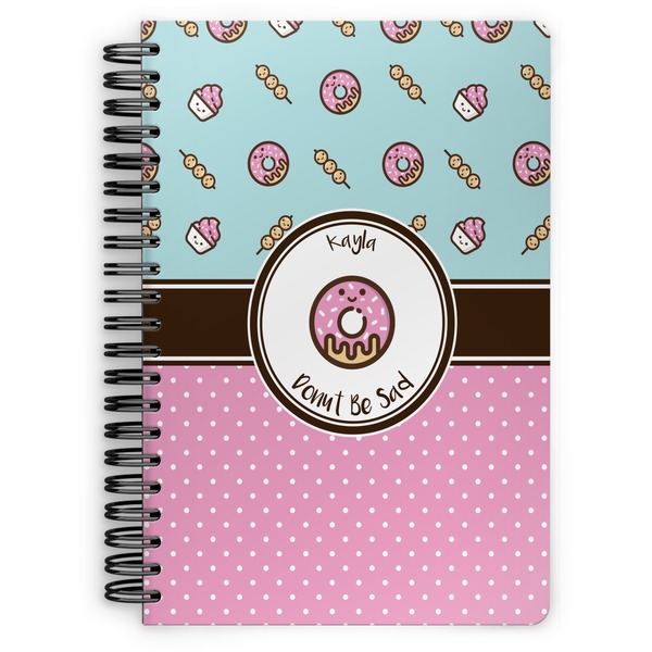 Custom Donuts Spiral Notebook - 7x10 w/ Name or Text