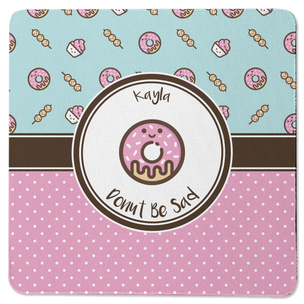 Custom Donuts Square Rubber Backed Coaster (Personalized)