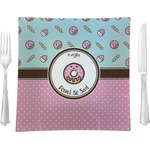 Donuts Glass Square Lunch / Dinner Plate 9.5" (Personalized)