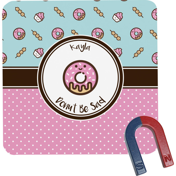 Custom Donuts Square Fridge Magnet (Personalized)