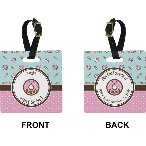Donuts Square Luggage Tag (Front + Back)