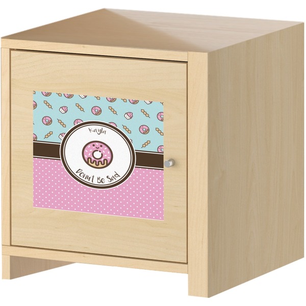 Donuts Square Wall Decal on Wooden Cabinet