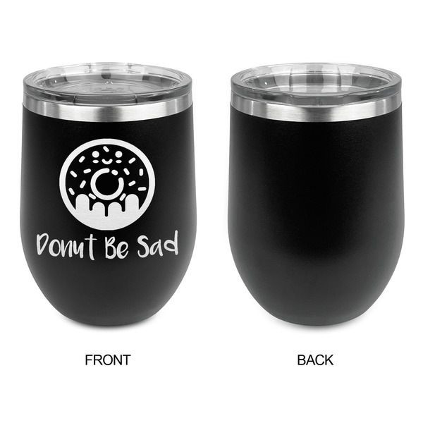 Donuts Stainless Wine Tumblers - Black - Single Sided - Approval