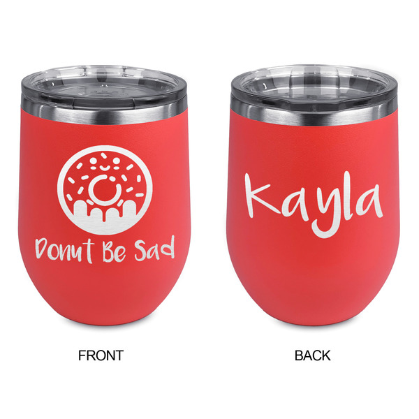 Donuts Stainless Wine Tumblers - Coral - Double Sided - Approval