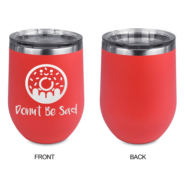 Donuts Stainless Wine Tumblers - Coral - Single Sided - Approval