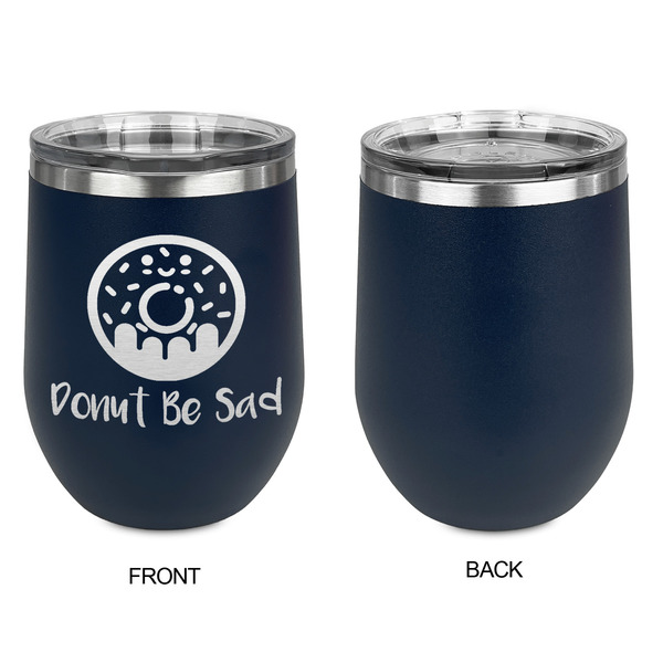 Donuts Stainless Wine Tumblers - Navy - Single Sided - Approval