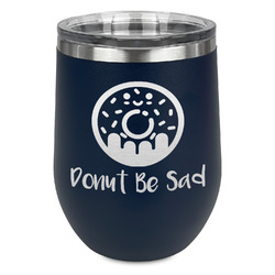 Donuts Stemless Wine Tumbler - 5 Color Choices - Stainless Steel  (Personalized)