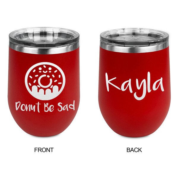 Donuts Stainless Wine Tumblers - Red - Double Sided - Approval