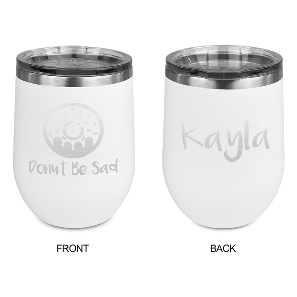 Donuts Stainless Wine Tumblers - White - Double Sided - Approval