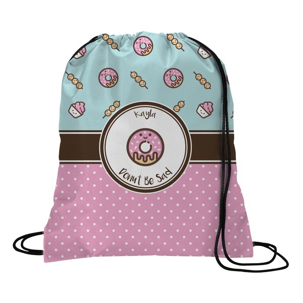 Custom Donuts Drawstring Backpack - Large (Personalized)