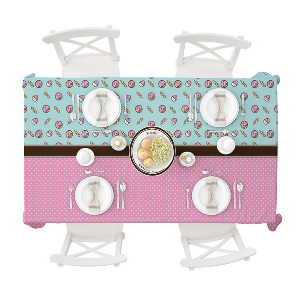 Donuts Tablecloths (58"x102") - TOP VIEW (with plates)