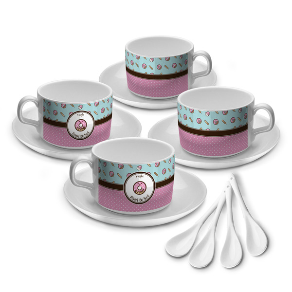 Custom Donuts Tea Cup - Set of 4 (Personalized)