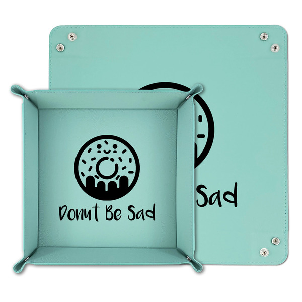 Donuts Teal Faux Leather Valet Trays - PARENT MAIN