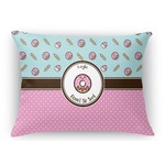 Donuts Rectangular Throw Pillow Case - 12"x18" (Personalized)