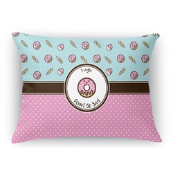 Donuts Rectangular Throw Pillow Case (Personalized)