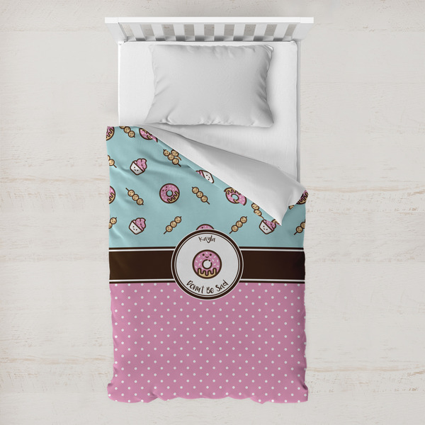 Custom Donuts Toddler Duvet Cover w/ Name or Text