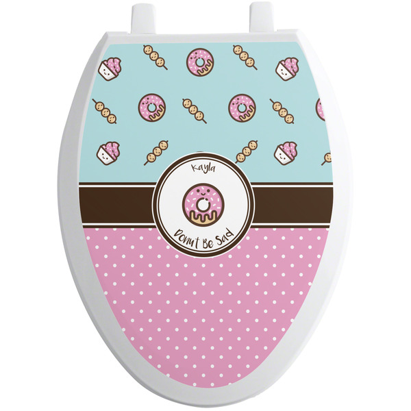 Custom Donuts Toilet Seat Decal - Elongated (Personalized)