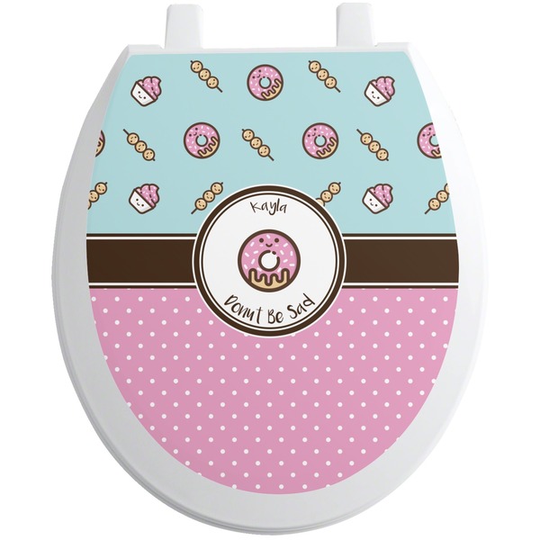 Custom Donuts Toilet Seat Decal - Round (Personalized)
