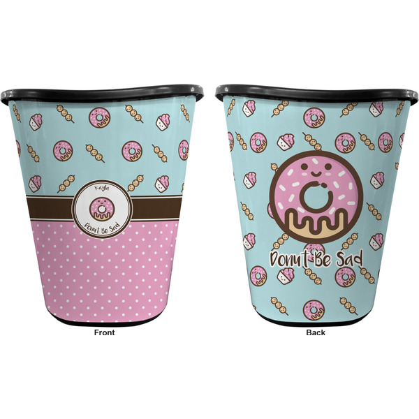 Donuts Trash Can Black - Front and Back - Apvl