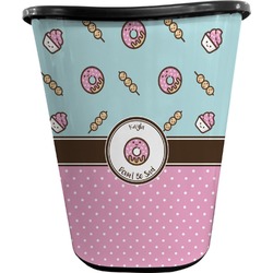 Donuts Waste Basket - Single Sided (Black) (Personalized)