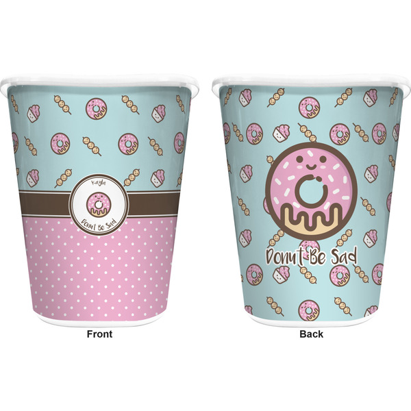 Donuts Trash Can White - Front and Back - Apvl