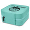 Donuts Travel Jewelry Boxes - Leather - Teal - View from Rear