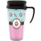 Donuts Travel Mug with Black Handle - Front