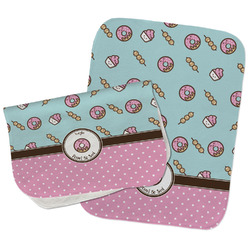 Donuts Burp Cloths - Fleece - Set of 2 w/ Name or Text