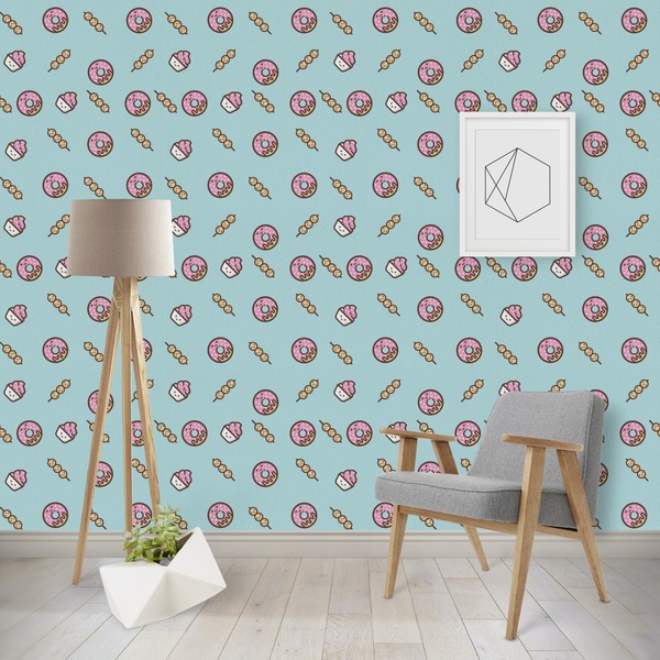 Custom Donuts Wallpaper & Surface Covering (Water Activated - Removable)