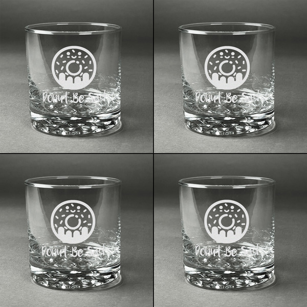 Donuts Whiskey Glasses - Set of 4 all Engraved