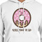 Donuts White Hoodie on Model - CloseUp