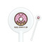 Donuts White Plastic 5.5" Stir Stick - Round - Closeup
