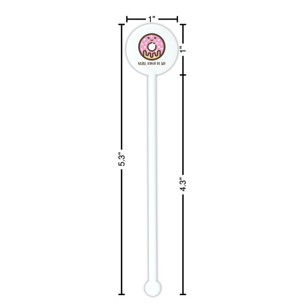 Donuts White Plastic 5.5" Stir Stick - Round - Dimensions