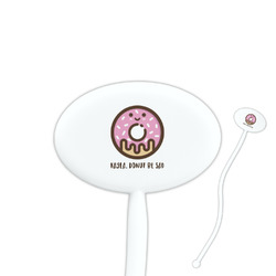 Donuts 7" Oval Plastic Stir Sticks - White - Single Sided (Personalized)