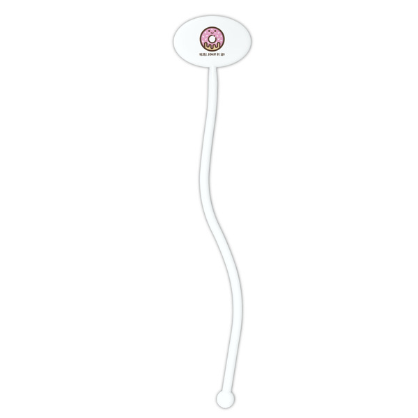 Donuts White Plastic 7" Stir Stick - Oval - Single Stick
