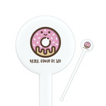 Donuts 7" Round Plastic Stir Sticks - White - Double Sided (Personalized)