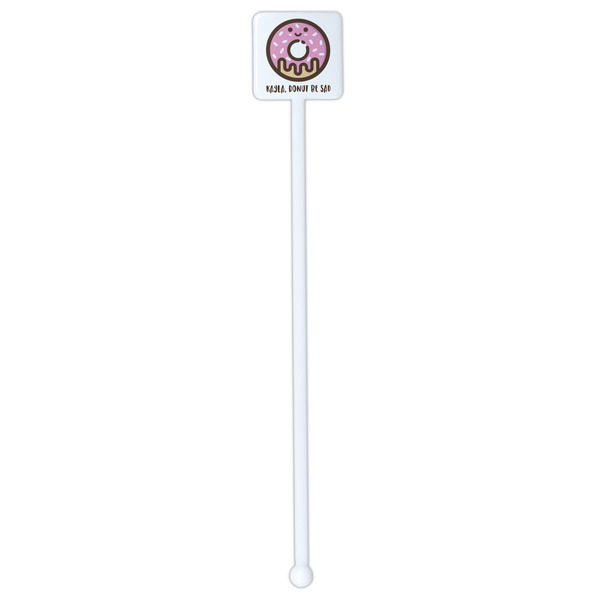 Donuts White Plastic Stir Stick - Double Sided - Square - Single Stick