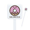 Donuts White Plastic Stir Stick - Square - Closeup