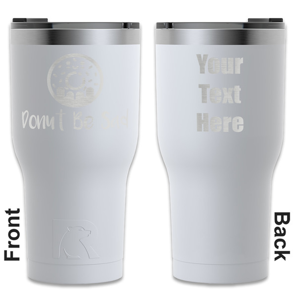 Custom Donuts RTIC Tumbler - White - Engraved Front & Back (Personalized)