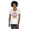 Donuts White V-Neck T-Shirt on Model - Front