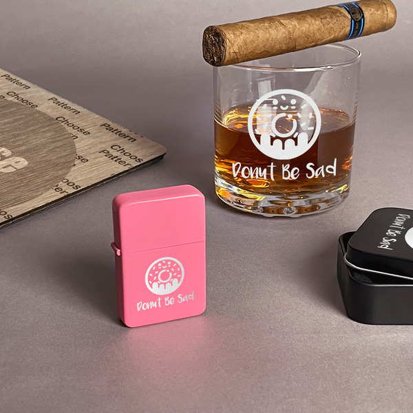 Donuts Windproof Lighters - Pink - In Context