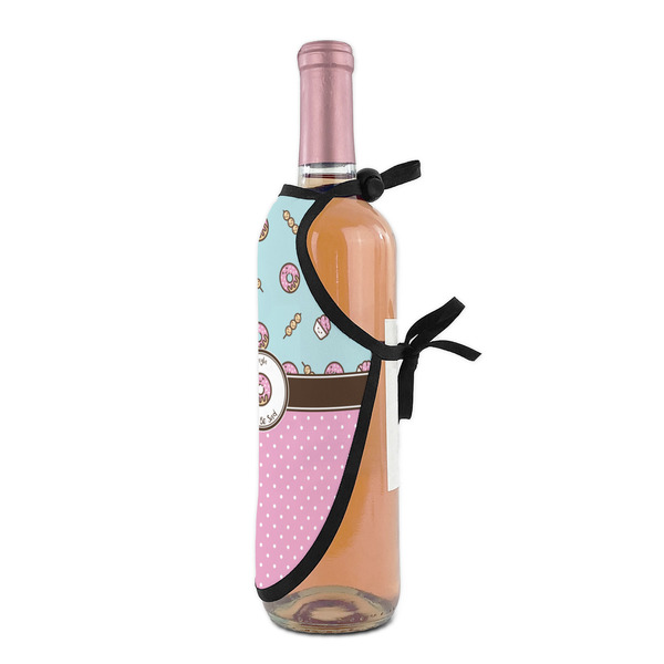 Donuts Wine Bottle Apron - DETAIL WITH CLIP ON NECK