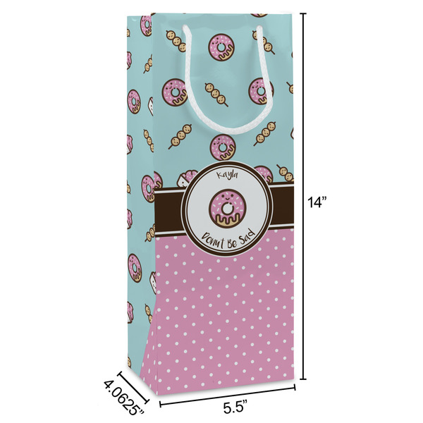 Donuts Wine Gift Bag - Dimensions