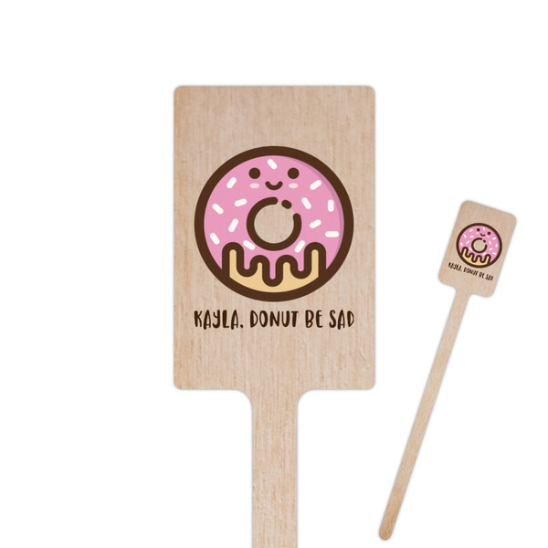 Custom Donuts 6.25" Rectangle Wooden Stir Sticks - Single Sided (Personalized)