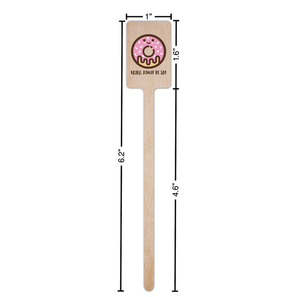 Donuts Wooden 6.25" Stir Stick - Rectangular - Dimensions