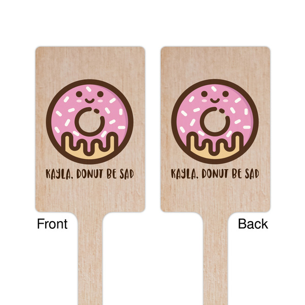 Donuts Wooden 6.25" Stir Stick - Rectangular - Double Sided - Front & Back