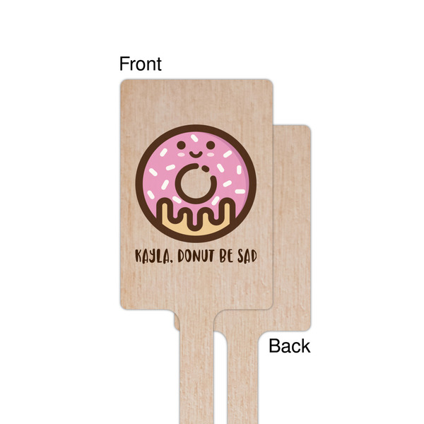 Donuts Wooden 6.25" Stir Stick - Rectangular - Single - Front & Back