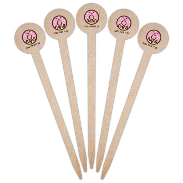 Donuts Wooden 6" Food Pick - Round - Fan View