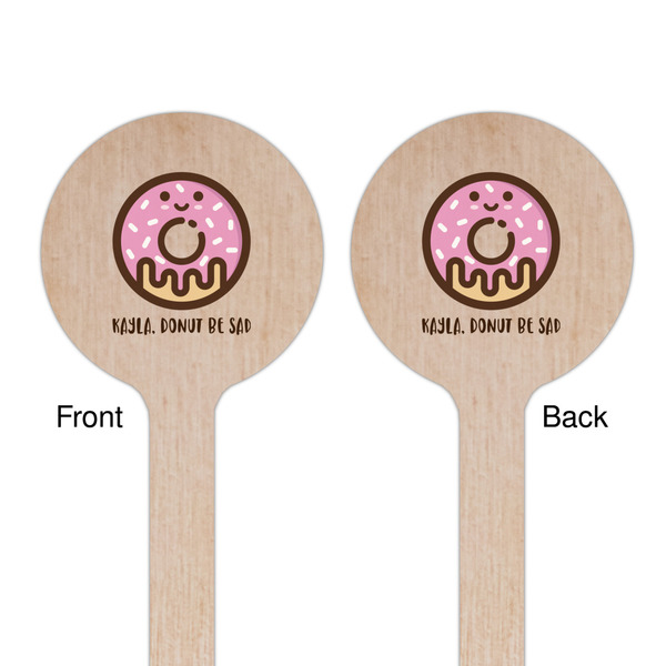 Donuts Wooden 7.5" Stir Stick - Round - Double Sided - Front & Back