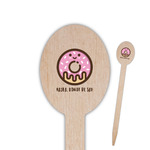 Donuts Oval Wooden Food Picks - Single Sided (Personalized)